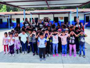 Kindergartners learning about eye tests