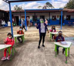 Kindergarten students at school for the FIRST TIME