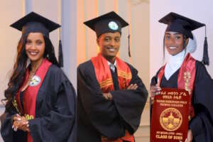 Zemzem, Elias and Sofia on their graduations