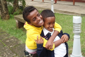 Roha with one of his friends in the program