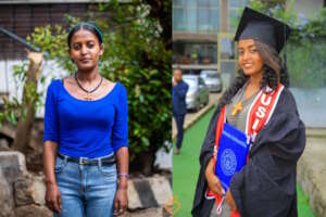 Dahnay at BHE in 2019 and her graduation in 2023