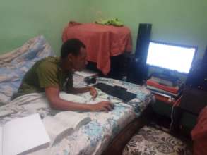 Lemma following his education using his computer