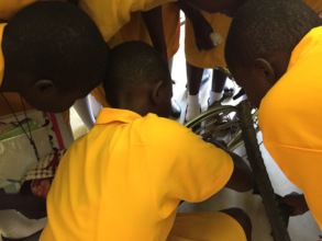 Students working on on-the-spot challenge