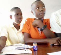 Students learning basic electronics
