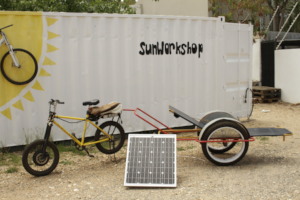 A solar bicycle ambulance ready for action