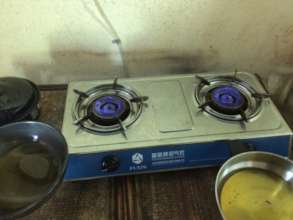 Biogas burners ready to cook