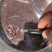 Beans in a solar cooker