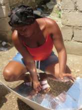 A new solar cooker at ACFFC in Jacmel, Haiti