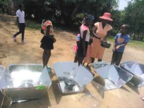 Solar cooking rice at an orphanage - Hinche