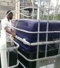 University student with biodigester at Hinche
