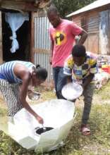 Family cooking on solar