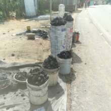Several sizes of charcoal