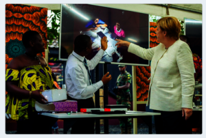 Princess, with Angela Merkel & Charles Ofori