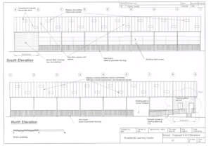 South and North Elevations showing the extension