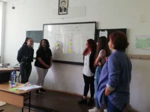 Students work on the design thinking method