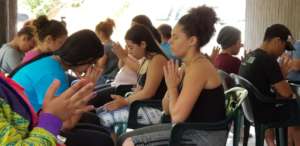 Nuestra Escuela students in the workshop