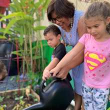 Urban garden reopening ceremony