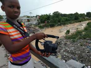 Filming the pollution issue in Haiti