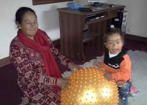 Young boy with Down syndrome