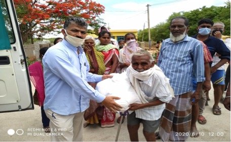 Kit distribution to the senior citizen.....