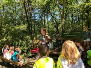 Bella, Great Horned Owl, during a field trip