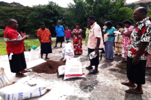 Villagers involved in the organic farming training