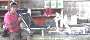 bath chairs made by Aldo  one of the assitants