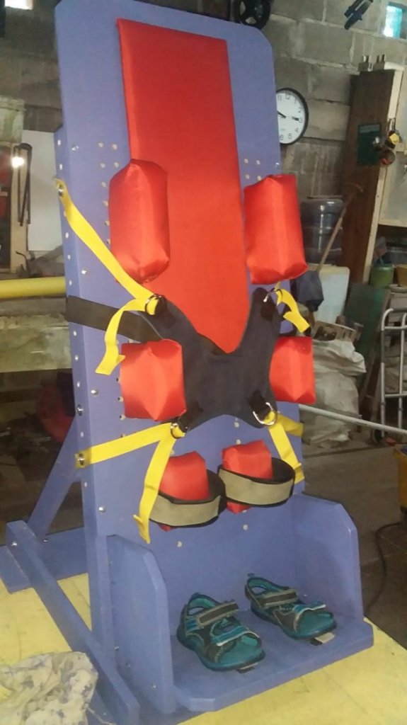 Stander with child's shoes ready to go