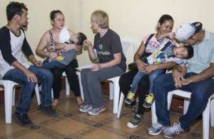 Families waiting for a wheelchair