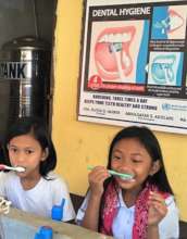 Teeth brushing w/ clean water for good health