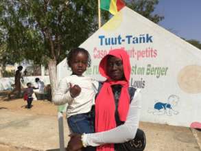 Young mum and child at the creche