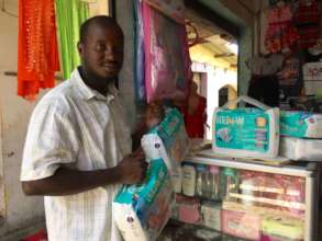 Our Project Manager buying the nappies