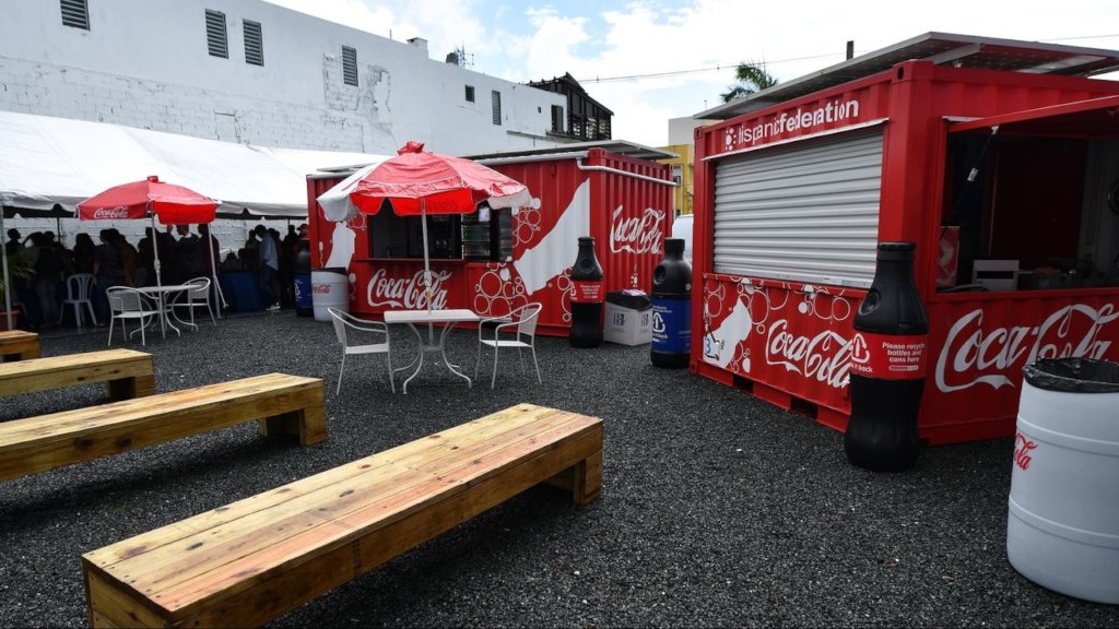 Eco-friendly container stores/community hubs