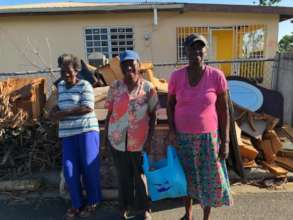 Residents receive gift bags filled with essentials