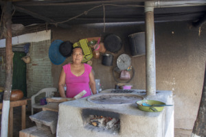 A proud new stove owner in Pinotepa Nacional