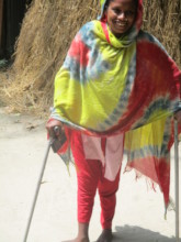 Samela Physical Handicap Women with Crutches  user