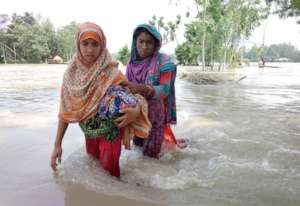 Women with Disabilities affected with Flood water
