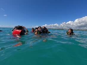 Snorkeling to see the coral nursery
