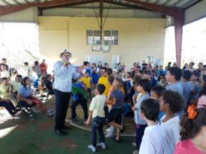 Clown Remi and Children After Hurricane Maria