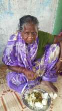 Elder eating meal