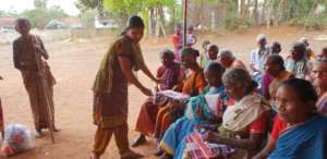 Elder receiving clothes