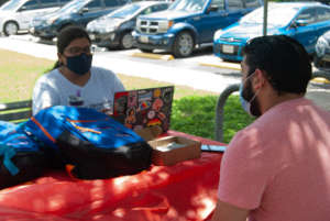 Distributing ConnectEd Tech Kits in San Antonio