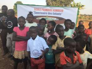 Children getting excited about their new school