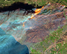 Thomas Fire and burn scar on 12/7/17 (Photo: NASA)