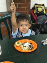 Kindergarten student during lunch time