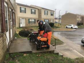 FRF volunteers setting up generators