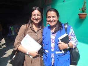 GHT coordinator Virginia with Debora at the school