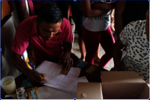 Doctor registering patients
