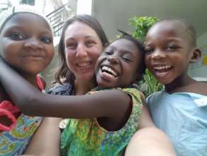 Katie & the big kids at the Rescue Center