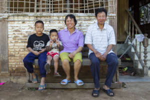 Children with their foster family